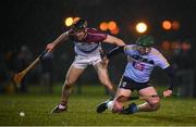 31 January 2019; Stephen Quirke of UCD in action against Evan Cody of UL during the Electric Ireland Fitzgibbon Cup Group A Round 3 match between University College Dublin and University of Limerick at Billings Park in Belfield, Dublin. Photo by Stephen McCarthy/Sportsfile