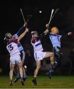 31 January 2019; Evan Cody, 3, and Lorcan Lyons of UL in action against Stephen Quirke, second from left, and Seamus Flanagan of UCD during the Electric Ireland Fitzgibbon Cup Group A Round 3 match between University College Dublin and University of Limerick at Billings Park in Belfield, Dublin. Photo by Stephen McCarthy/Sportsfile