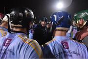 31 January 2019; UCD manager Conor O' Shea speaks to his players following the Electric Ireland Fitzgibbon Cup Group A Round 3 match between University College Dublin and University of Limerick at Billings Park in Belfield, Dublin. Photo by Stephen McCarthy/Sportsfile