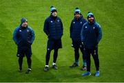 1 February 2019; Members of the Ireland coaching team, from left, kicking coach Richie Murphy, forwards coach Simon Easterby, scrum coach Greg Feek and defence coach Andy Farrell during the Ireland Rugby captain's run at the Aviva Stadium in Dublin. Photo by Ramsey Cardy/Sportsfile