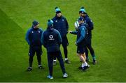 1 February 2019; Head coach Joe Schmidt with his coaching team, kicking coach Richie Murphy, forwards coach Simon Easterby, scrum coach Greg Feek and defence coach Andy Farrell during the Ireland Rugby captain's run at the Aviva Stadium in Dublin. Photo by Ramsey Cardy/Sportsfile