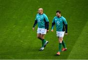 1 February 2019; Captain Rory Best, left, and Robbie Henshaw during the Ireland Rugby captain's run at the Aviva Stadium in Dublin. Photo by Ramsey Cardy/Sportsfile