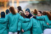 1 February 2019; Ireland head coach Adam Griggs speaks to his team prior to the Women's Six Nations Rugby Championship match between Ireland and England at Energia Park in Donnybrook, Dublin. Photo by Ramsey Cardy/Sportsfile
