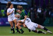 1 February 2019; Michelle Claffey of Ireland is tackled by Poppy Cleall of England during the Women's Six Nations Rugby Championship match between Ireland and England at Energia Park in Donnybrook, Dublin. Photo by Ramsey Cardy/Sportsfile