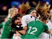 1 February 2019; Rowena Burnfield of England is tackled by Ailsa Hughes, left, and Michelle Claffey of Ireland during the Women's Six Nations Rugby Championship match between Ireland and England at Energia Park in Donnybrook, Dublin. Photo by Ramsey Cardy/Sportsfile