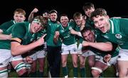 1 February 2019; Ireland players celebrate after the U20 Six Nations Rugby Championship match between Ireland and England at Irish Independent Park in Cork. Photo by Matt Browne/Sportsfile