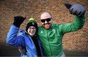 2 February 2019; Ireland supporters Oisín O'Grady, left, age 9, and Joe O'Grady, from Cashel, Co Tipperary, prior to the Guinness Six Nations Rugby Championship match between Ireland and England in the Aviva Stadium in Dublin. Photo by David Fitzgerald/Sportsfile