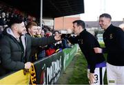 2 February 2019; Mark Docherty of East Fife drinks a pint following the news that the match is postponed due to a frozen pitch during the IRN-BRU Scottish Challenge Cup Quarter-Final match between Bohemians and East Fife at Dalymount Park in Dublin. Photo by Harry Murphy/Sportsfile