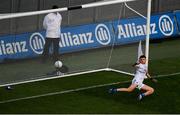 2 February 2019; Laois goalkeeper Graham Brody looks on as he his beaten by a penalty kick from Ryan Burns, for Louth's third goal in the first half, during the Allianz Football League Division 3 Round 2 match between Laois and Louth at Croke Park in Dublin. Photo by Piaras Ó Mídheach/Sportsfile