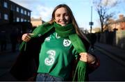 2 February 2019; Ireland supporter Charlotte Walker, from County Armagh, prior to the Guinness Six Nations Rugby Championship match between Ireland and England in the Aviva Stadium in Dublin. Photo by David Fitzgerald/Sportsfile
