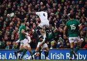 2 February 2019; Maro Itoje of England collides with Keith Earls of Ireland during the Guinness Six Nations Rugby Championship match between Ireland and England in the Aviva Stadium in Dublin. Photo by David Fitzgerald/Sportsfile