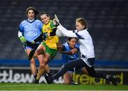 2 February 2019; Geraldine McLaughlin of Donegal has her shot saved by Ciara Trant of Dublin during the Lidl Ladies NFL Division 1 Round 1 match between Dublin and Donegal at Croke Park in Dublin. Photo by Harry Murphy/Sportsfile