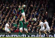 2 February 2019; James Ryan of Ireland wins a lineout during the Guinness Six Nations Rugby Championship match between Ireland and England in the Aviva Stadium in Dublin. Photo by Brendan Moran/Sportsfile