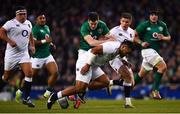 2 February 2019; Billy Vunipola of England is tackled by Jonathan Sexton of Ireland during the Guinness Six Nations Rugby Championship match between Ireland and England in the Aviva Stadium in Dublin. Photo by Ramsey Cardy/Sportsfile