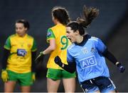 2 February 2019; Lyndsey Davey of Dublin celebrates after scoring her side's first goal during the Lidl Ladies NFL Division 1 Round 1 match between Dublin and Donegal at Croke Park in Dublin. Photo by Harry Murphy/Sportsfile