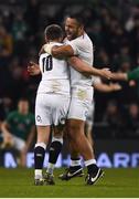 2 February 2019; Billy Vunipola, right, and Owen Farrell of England celebrate their side's third try during the Guinness Six Nations Rugby Championship match between Ireland and England in the Aviva Stadium in Dublin. Photo by David Fitzgerald/Sportsfile
