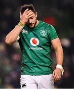 2 February 2019; Robbie Henshaw dejected following the Guinness Six Nations Rugby Championship match between Ireland and England in the Aviva Stadium in Dublin. Photo by Ramsey Cardy/Sportsfile