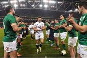 2 February 2019; Owen Farrell of England is applauded off the pitch by the Ireland team following the Guinness Six Nations Rugby Championship match between Ireland and England in the Aviva Stadium in Dublin. Photo by Brendan Moran/Sportsfile