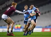 2 February 2019; Cormac Costello of Dublin in action against Peter Cooke and Cillian McDaid, behind, of Galway during the Allianz Football League Division 1 Round 2 match between Dublin and Galway at Croke Park in Dublin.  Photo by Harry Murphy/Sportsfile