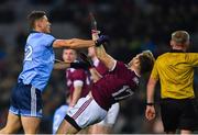 2 February 2019; Paul Flynn of Dublin pushes Gearóid Armstrong of Galway off the ball, before being shown a yellow card by referee Ciarán Branagan, during the Allianz Football League Division 1 Round 2 match between Dublin and Galway at Croke Park in Dublin. Photo by Piaras Ó Mídheach/Sportsfile