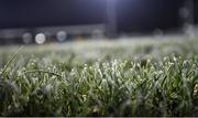 2 February 2019; A detailed view of frost on MacCumhaill Park grass during the Allianz Football League Division 2 Round 2 match between Donegal and Meath at MacCumhaill Park in Ballybofey, Donegal. Photo by Stephen McCarthy/Sportsfile