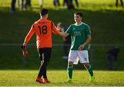 2 February 2019; Lee Stacey of Longford Town shakes hands with Daire O'Connor of Cork City following a Pre-Season Friendly between Cork City and Longford Town in Mayfield United, Mayfield, Cork. Photo by Eóin Noonan/Sportsfile