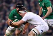 2 February 2019; CJ Stander of Ireland is tackled by Tom Curry of England during the Guinness Six Nations Rugby Championship match between Ireland and England in the Aviva Stadium in Dublin. Photo by Ramsey Cardy/Sportsfile