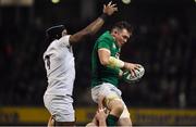 2 February 2019; Peter O’Mahony of Ireland wins a lineout from Maro Itoje of England during the Guinness Six Nations Rugby Championship match between Ireland and England in the Aviva Stadium in Dublin. Photo by Brendan Moran/Sportsfile