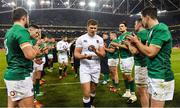 2 February 2019; England captain Owen Farrell and his team are applauded from the pitch by Ireland after the Guinness Six Nations Rugby Championship match between Ireland and England in the Aviva Stadium in Dublin. Photo by Brendan Moran/Sportsfile