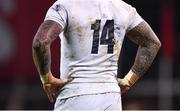2 February 2019; A view of the tatoos of Jack Nowell of England during the Guinness Six Nations Rugby Championship match between Ireland and England in the Aviva Stadium in Dublin. Photo by Ramsey Cardy/Sportsfile