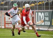 3 February 2019; Mike Lyons of Louth in action against Damien Casey of Tyrone during the Allianz Hurling League Division 3A Round 2 match between Tyrone and Louth at Healy Park in Omagh, Tyrone. Photo by Oliver McVeigh/Sportsfile