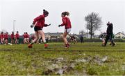 3 February 2019; Mayo players warm up ahead of the Lidl Ladies Football National League Division 1 Round 1 match between Mayo and Tipperary at Swinford Amenity Park in Swinford, Co. Mayo. Photo by Sam Barnes/Sportsfile