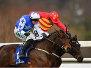 3 February 2019; Klassical Dream, right, with Ruby Walsh up, races alsongside Aramon, left, with Paul Townend up, on their way to winning the Chanelle Pharma Novice Hurdle during Day Two of the Dublin Racing Festival at Leopardstown Racecourse in Dublin. Photo by Seb Daly/Sportsfile