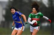 3 February 2019; Niamh Kelly of Mayo in action against Roisin Daly of Tipperary during the Lidl Ladies Football National League Division 1 Round 1 match between Mayo and Tipperary at Swinford Amenity Park in Swinford, Co. Mayo. Photo by Sam Barnes/Sportsfile