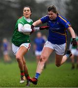 3 February 2019; Niamh Kelly of Mayo in action against Cora Maher of Tipperary during the Lidl Ladies Football National League Division 1 Round 1 match between Mayo and Tipperary at Swinford Amenity Park in Swinford, Co. Mayo. Photo by Sam Barnes/Sportsfile