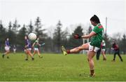 3 February 2019; Rachel Kearns of Mayo kicks a free during the Lidl Ladies Football National League Division 1 Round 1 match between Mayo and Tipperary at Swinford Amenity Park in Swinford, Co. Mayo. Photo by Sam Barnes/Sportsfile