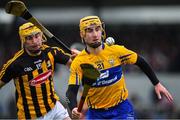 3 February 2019; Colm Galvin of Clare in action against Richie Leahy of Kilkenny during the Allianz Hurling League Division 1A Round 2 match between Clare and Kilkenny at Cusack Park in Ennis, Co. Clare. Photo by Brendan Moran/Sportsfile