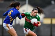 3 February 2019; Dayna Finn of Mayo in action against Anna Rose Kennedy of Tipperary during the Lidl Ladies Football National League Division 1 Round 1 match between Mayo and Tipperary at Swinford Amenity Park in Swinford, Co. Mayo. Photo by Sam Barnes/Sportsfile