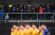 3 February 2019; A general view of spectators staying dry at the back of the terrace as Roscommon players stand for Amhrán na bhFiann before the Allianz Football League Division 1 Round 2 match between Roscommon and Monaghan at Dr Hyde Park in Roscommon. Photo by Piaras Ó Mídheach/Sportsfile