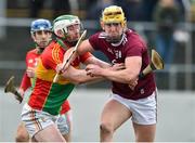 3 February 2019; Sean Bleahene of Galway in action against Paul Doyle of Carlow during the Allianz Hurling League Division 1B Round 2 match between Carlow and Galway at Netwatch Cullen Park in Carlow. Photo by Matt Browne/Sportsfile