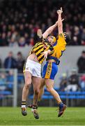 3 February 2019; Billy Ryan of Kilkenny in action against Jack Browne of Clare during the Allianz Hurling League Division 1A Round 2 match between Clare and Kilkenny at Cusack Park in Ennis, Co. Clare. Photo by Brendan Moran/Sportsfile