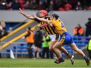 3 February 2019; James Maher of Kilkenny n action against Jack Browne of Clare during the Allianz Hurling League Division 1A Round 2 match between Clare and Kilkenny at Cusack Park in Ennis, Co. Clare. Photo by Brendan Moran/Sportsfile