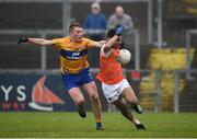 3 February 2019; Jemar Hall of Tyrone in action against Dale Masterson of Clare during the Allianz Football League Division 2 Round 2 match between Armagh and Clare at Páirc Esler in Newry, County Down. Photo by Philip Fitzpatrick/Sportsfile