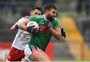 3 February 2019; Aidan O'Shea of Mayo in action against Matthew Donnelly of Tyrone during the Allianz Football League Division 1 Round 2 match between Tyrone and Mayo at Healy Park in Omagh, Tyrone. Photo by Oliver McVeigh/Sportsfile