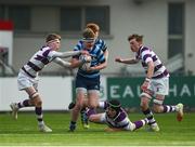 3 February 2019; Luke Brady of Castleknock College is tackled by Hugh Wilkinson of Clongowes Wood College during the Bank of Ireland Leinster Schools Junior Cup Round 1 match between Clongowes Wood College and Castleknock College at Energia Park in Dublin. Photo by Daire Brennan/Sportsfile
