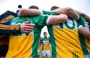 3 February 2019; Tom Spain of Offaly and team-mates huddle following the Allianz Hurling League Division 1B Round 2 match between Offaly and Dublin at Bord Na Mona O'Connor Park in Tullamore, Co. Offaly. Photo by David Fitzgerald/Sportsfile