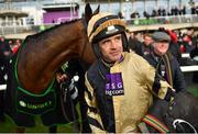 3 February 2019; Jockey Ruby Walsh after winning Unibet Irish Gold Cup on Bellshill during Day Two of the Dublin Racing Festival at Leopardstown Racecourse in Dublin. Photo by Ramsey Cardy/Sportsfile