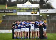 3 February 2019; Cavan players huddle together under the scoreboard following the Allianz Football League Division 1 Round 2 match between Cavan and Kerry at Kingspan Breffni in Cavan. Photo by Stephen McCarthy/Sportsfile