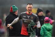 3 February 2019; Robbie Hennelly of Mayo celebrates following the Allianz Football League Division 1 Round 2 match between Tyrone and Mayo at Healy Park in Omagh, Tyrone. Photo by Oliver McVeigh/Sportsfile