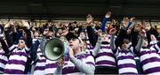 3 February 2019; Clongowes Wood College supporters cheer on their side ahead of the Bank of Ireland Leinster Schools Junior Cup Round 1 match between Clongowes Wood College and Castleknock College at Energia Park in Dublin. Photo by Daire Brennan/Sportsfile